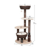 Petpals Pharoah 5 Level Cat Tree Brown Cream 1ea 48 In