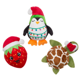 Snugarooz Christmas Fun Dog Toy 3-Pack – Baby Berry, Shelldon & Merry Penguin