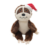 Snugarooz Samantha Claus Dog Toy – Holiday Sloth Plush with Crinkle & Squeaker