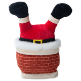 Snugarooz Slippin Santa Dog Toy – Santa in Chimney Plush with Squeaker