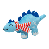 Snugarooz Stego Claus Dog Toy – Holiday Stegosaurus Plush with Squeaker