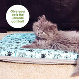 Comfy Mat Pet Bed: Breathable Cotton, Reversible & Cooling Side for Hot Days, Velvety Side for Cold Days, Angel Hair Fiber, Handmade Stitching, Perfect for Crates & Travel, for Small Animals