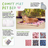 Comfy Mat Pet Bed: Breathable Cotton, Reversible & Cooling Side for Hot Days, Velvety Side for Cold Days, Angel Hair Fiber, Handmade Stitching, Perfect for Crates & Travel, for Small Animals