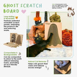 Ghost Scratch Board: Sustainable, 100% Eco-Friendly, Non-Toxic, Light & Sturdy, Reversible Scratch Panels, Compostable, Biodegradable, Patented Design, Long-Lasting, Reduces Waste, for Cats