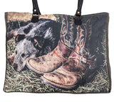 Dog with Boots Recycled Tent Market Tote