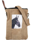 Horse Recycled Military Tent Small Crossbody