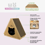 Tippy Peak Eco Pet House: 3 Double-Sided Scratch Boards, 100% Eco-Friendly, Non-Toxic, Sturdy, Easy to Build, Sustainable, Safe if Ingested, No Formaldehyde, Biodegradable, Compostable, for Cats, Bunnies & Small Animals