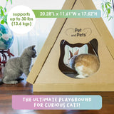 Tippy Peak Eco Pet House: 3 Double-Sided Scratch Boards, 100% Eco-Friendly, Non-Toxic, Sturdy, Easy to Build, Sustainable, Safe if Ingested, No Formaldehyde, Biodegradable, Compostable, for Cats, Bunnies & Small Animals